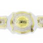 WOMENS TAG TEAM WRESTLING CHAMPIONSHIP BELT ADULT SIZE WHITE LEATHER STRAP