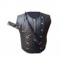 Men's Gothic Steampunk vest Real Lamb Leather steel boned Victorian coreset chest size 38