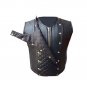 Men's Gothic Steampunk vest Real Lamb Leather steel boned Victorian coreset chest size 48