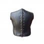 Men's Gothic Steampunk vest Real Lamb Leather steel boned Victorian coreset chest size 52