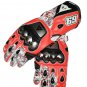 Men's Motorbike Motorcycle Motto GP Red And Black Leather Racing Glove Racing Glove Size XS