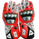 Men's Motorbike Motorcycle Motto GP Red And Black Leather  Racing Glove Racing Glove Size L