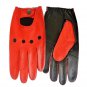 UNISEX REAL LAMB SKIN RED AND BLACK LEATHER DRIVING FASHION DRESS GLOVES SIZE XS