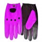 UNISEX REAL LAMB SKIN PURPLE AND BLACK LEATHER DRIVING FASHION DRESS GLOVES SIZE XXXL