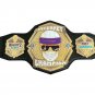 INTERNET WRESTLING CHAMPIONSHIP BELT BLACK LEATHER STRAP ADULT SIZE