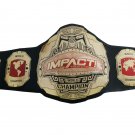 IMPACT WORLD WRESTLING CHAMPIONSHIP NEW RED VERSION BELT BLACK LEATHER STRAP ADULT SIZE