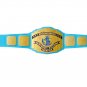 INTERCONTINENTAL WRESTLING CHAMPIONSHIP BELT LIME BLUE LEATHER STRAP