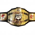 GEORGIA BULLDOGS WRESTLING CHAMPIONSHIP BELT BLACK LEATHER STRAP ADULT SIZE