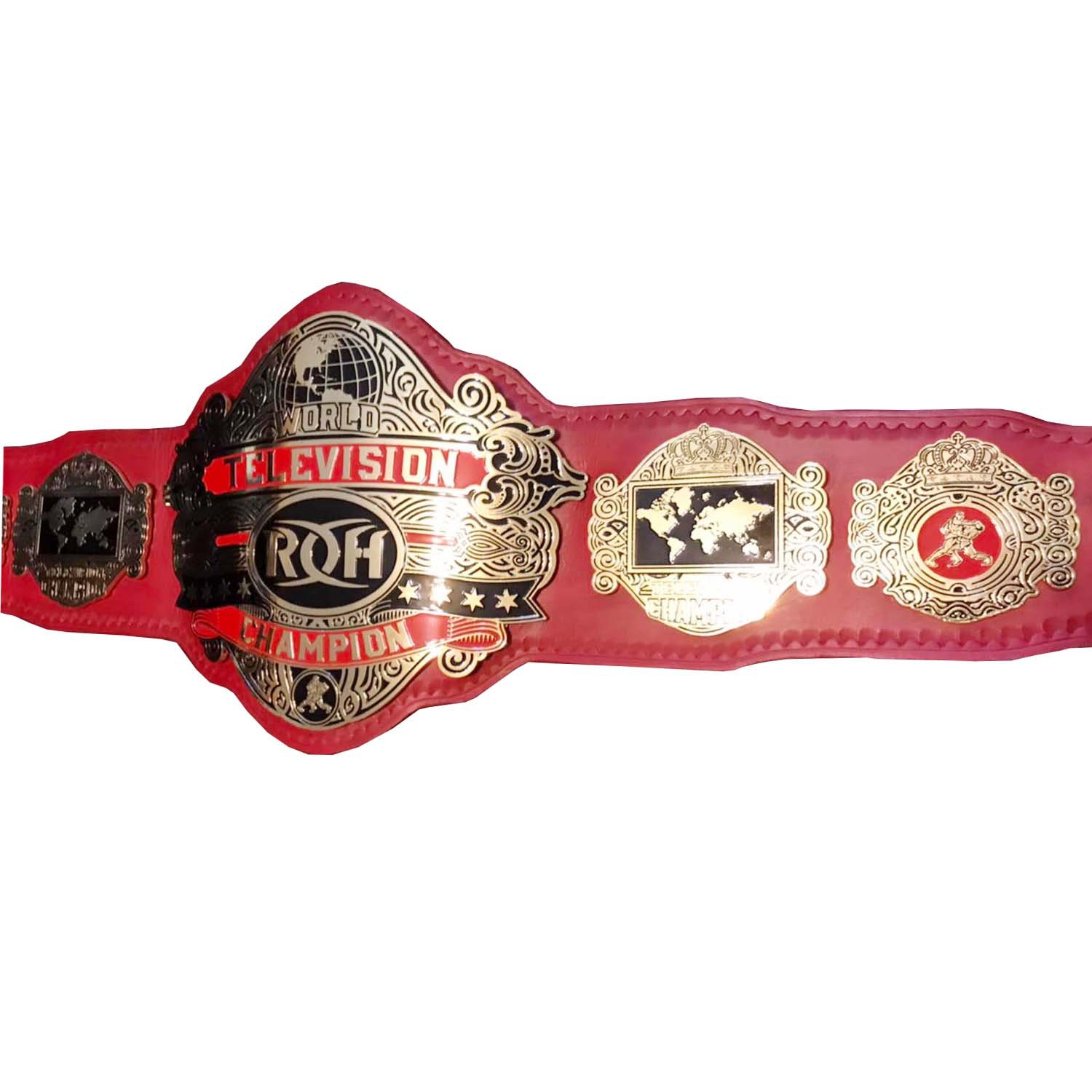 ROH RING OF HONOR WORLD TELEVISION WRESTLING CHAMPIONSHIP BELT RED ...