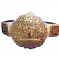 FANDU BIG GOLD RIC FLAIR WRESTLING CHAMPIONSHIP BELT WHITE LEATHER STRAP ADULT SIZE