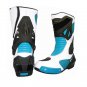 MEN,S PREMIUM QUALITY MOTORBIKE MOTORCYCLE RACING LEATHER SHOES BLUE AND WHITE COLOURE SIZE USA 5