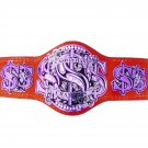 CASH IN HAND WRESTLING CUSTOMIZE CHAMPIONSHIP BELT ON RED LEATHER STRAP ADULT SIZE