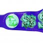 CASH IN HAND WRESTLING CUSTOMIZE CHAMPIONSHIP BELT ON BLUE LEATHER STRAP ADULT SIZE