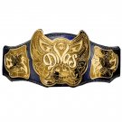 DIVAS GOLDEN WRESTLING CHAMPIONSHIP BELT BLACK LEATHER STRAP ADULT SIZE