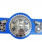 CAMPIONE DI COPPIA TAG TEAM WRESTLING CHAMPIONSHIP BELT BLUE LEATHER STRAP ADULT SIZE