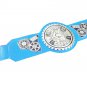 CAMPIONE DI COPPIA TAG TEAM WRESTLING CHAMPIONSHIP BELT BLUE LEATHER STRAP ADULT SIZE