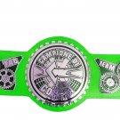 CAMPIONE DI COPPIA TAG TEAM  WRESTLING CHAMPIONSHIP BELT CUSTOMIZE ON GREEN LEATHER STRAP ADULT SIZE