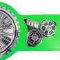 CAMPIONE DI COPPIA TAG TEAM WRESTLING CHAMPIONSHIP BELT CUSTOMIZE ON GREEN LEATHER STRAP ADULT SIZE