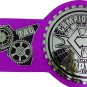CAMPIONE DI COPPIA TAG TEAM WRESTLING CHAMPIONSHIP BELT CUSTOMIZE ON PURPLE LEATHER STRAP