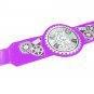 CAMPIONE DI COPPIA TAG TEAM WRESTLING CHAMPIONSHIP BELT CUSTOMIZE ON PURPLE LEATHER STRAP