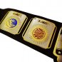 GWF INTERPLANETARY HEAVYWEIGHT WRESTLING CHAMPIONSHIP BELT BLACK LEATHER STRAP ADULT SIZE