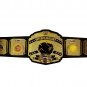 GWF INTERPLANETARY HEAVYWEIGHT WRESTLING CHAMPIONSHIP BELT BLACK LEATHER STRAP ADULT SIZE