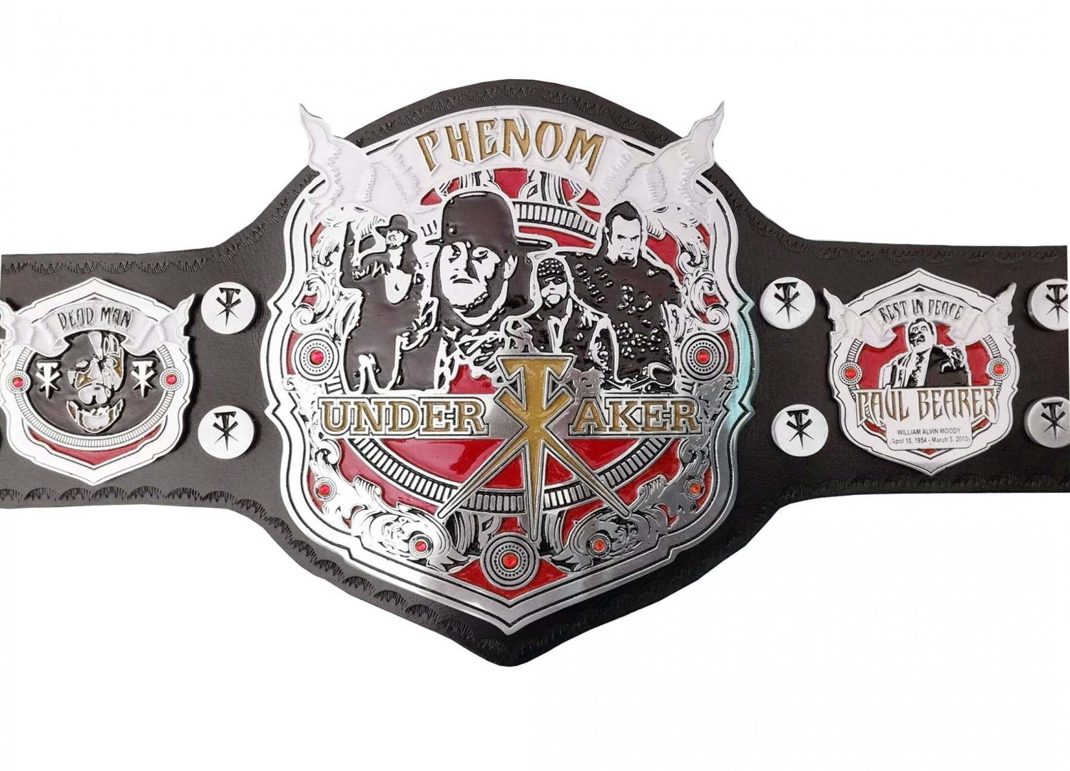 THE UNDERTAKER CUSTOMIZE WRESTLING CHAMPIONSHIP BELT BLACK LEATHER