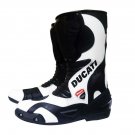 MEN,S PREMIUM QUALITY MOTORBIKE MOTORCYCLE RACING LEATHER SHOES WHITE ART 4568 COLOURE SIZE USA 15