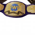 GWF GALACTIC TAG TEAM WRESTLING CHAMPIONSHIP BELT BLUE LEATHER STRAP ADULT SIZE