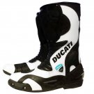 MEN,S PREMIUM QUALITY MOTORBIKE MOTORCYCLE RACING LEATHER SHOES WHITE ART 4568 COLOURE SIZE USA 8