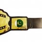 REW WORLD WRESTLING CHAMPIONSHIP BELT BLACK LEATHER STRAP ADULT SIZE