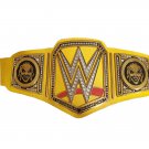 UNIVERSAL THE FIEND WRESTLING CHAMPIONSHIP BELT YELLOW LEATHER STRAP