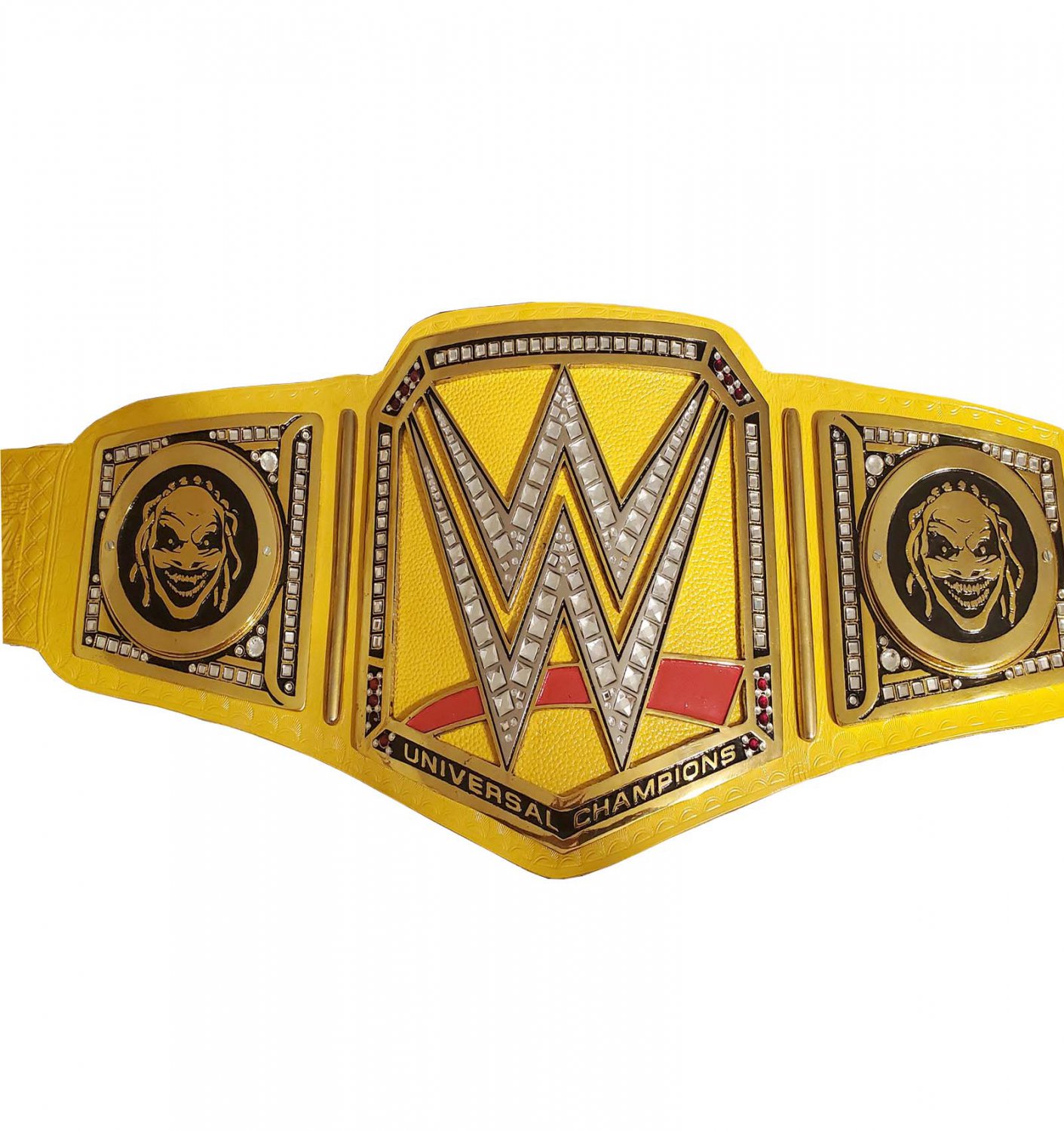 UNIVERSAL THE FIEND WRESTLING CHAMPIONSHIP BELT YELLOW LEATHER STRAP