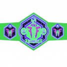 NEW CUSTOMISE WRESTLING CHAMPIONSHIP BELT GREEN LEATHER STRAP ADULT SIZE
