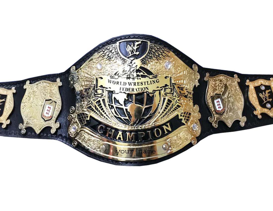 UNDISPUTED V1 WRESTLING CHAMPIONSHIP BELT BLACK LEATHER STRAP ADULT SIZE