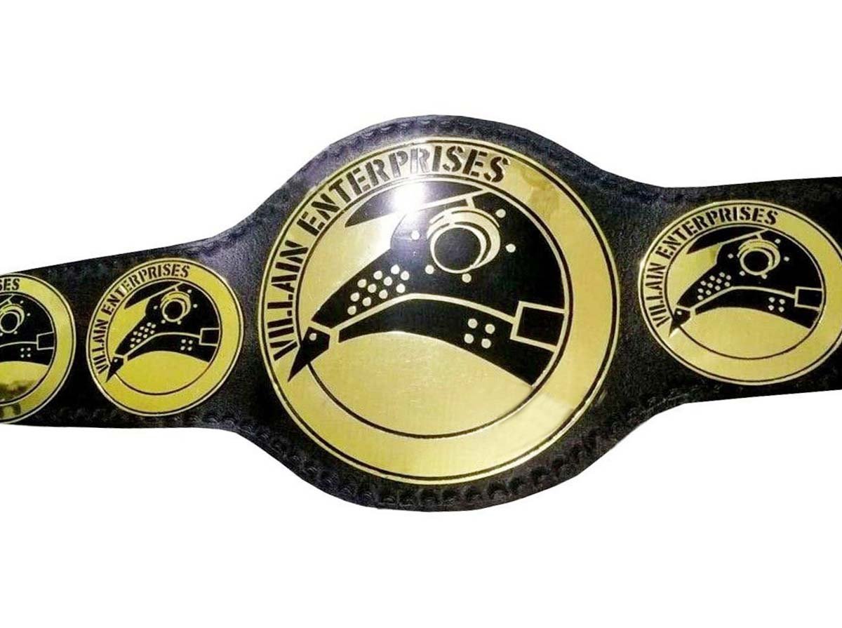ROH Villain Enterprises Tag Team Wrestling Championship Belt Black Leather Strap Adult Size