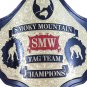 SMW SMOKY MOUNTAIN WRESTLING CHAMPIONSHIP BELT ADULT SIZE BLACK LEATHER STRAP
