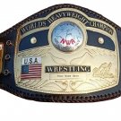 NWA DOME GLOBE WRESTLING CHAMPIONSHIP BELT CUSTOMIZE BLACK LEATHER STRAP