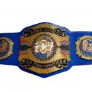 WORLD JUGGALO TAG TEAM WRESTLING CHAMPIONSHIP BELT ADULT SIZE BLUE LEATHER STRAP