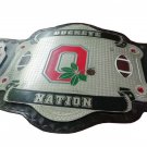 BUCKEYE NATION WRESTLING CHAMPIONSHIP BELT BLACK LEATHER STRAP ADULT SIZE