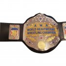 AWA WORLD HEAVYWEIGHT WRESTLING CHAMPIONSHIP BELT ADULT SIZE BLACK LEATHER STRAP