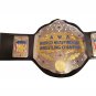 AWA WORLD HEAVYWEIGHT WRESTLING CHAMPIONSHIP BELT ADULT SIZE BLACK LEATHER STRAP
