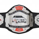 SCCA THAT,S RIGHT RACING 2012 A STOCK CHAMPION CHAMPIONSHIP BELT BLACK LEATHER STRAP ADULT SIZE
