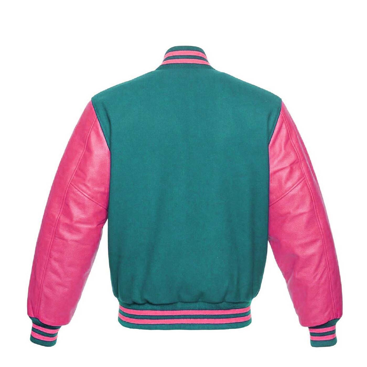 New DC Letterman Baseball Collage Green wool Pink leather sleeves ...