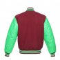New DC Letterman Baseball Collage Maroon wool Green leather  sleeves varsity jacket size XS