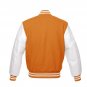 New DC Letterman Baseball Collage Orange wool White leather  sleeves varsity jacket size 4XL