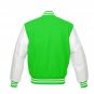 New DC Letterman Baseball Collage Green wool White leather  sleeves varsity jacket size 3XL