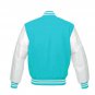 New DC Letterman Baseball Collage Lime Blue wool White leather sleeves varsity jacket size 3XL