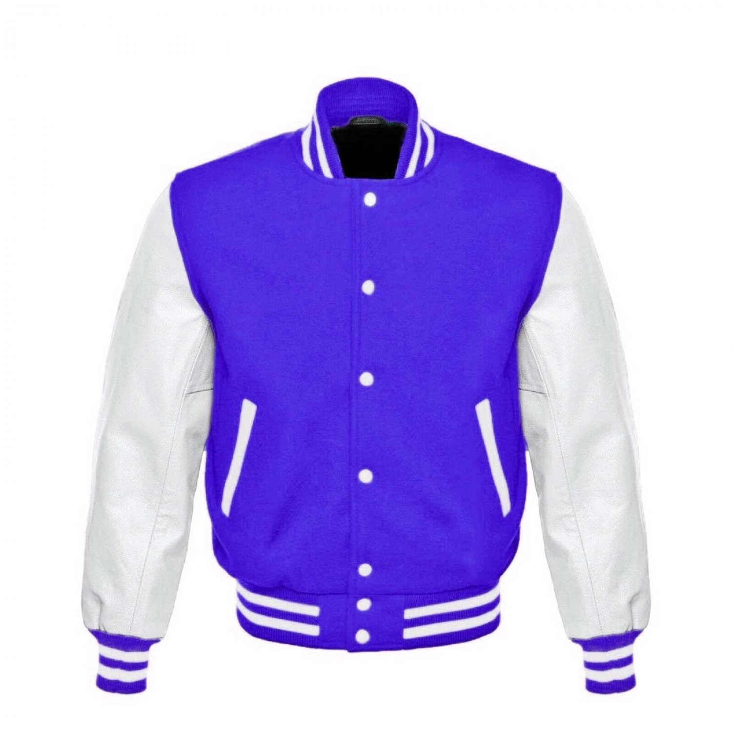 New DC Letterman Baseball Collage Royal Blue wool White leather sleeves ...