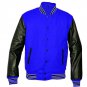 New DC Letterman Baseball Collage Blue wool Black leather sleeves varsity jacket size M